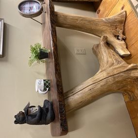 Amish - Live Edge Walnut on Cedar Stump Occasional Tables