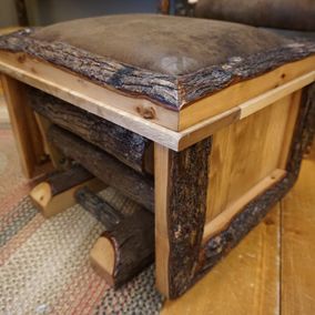 Rustic Log Furniture - Glider Ottoman