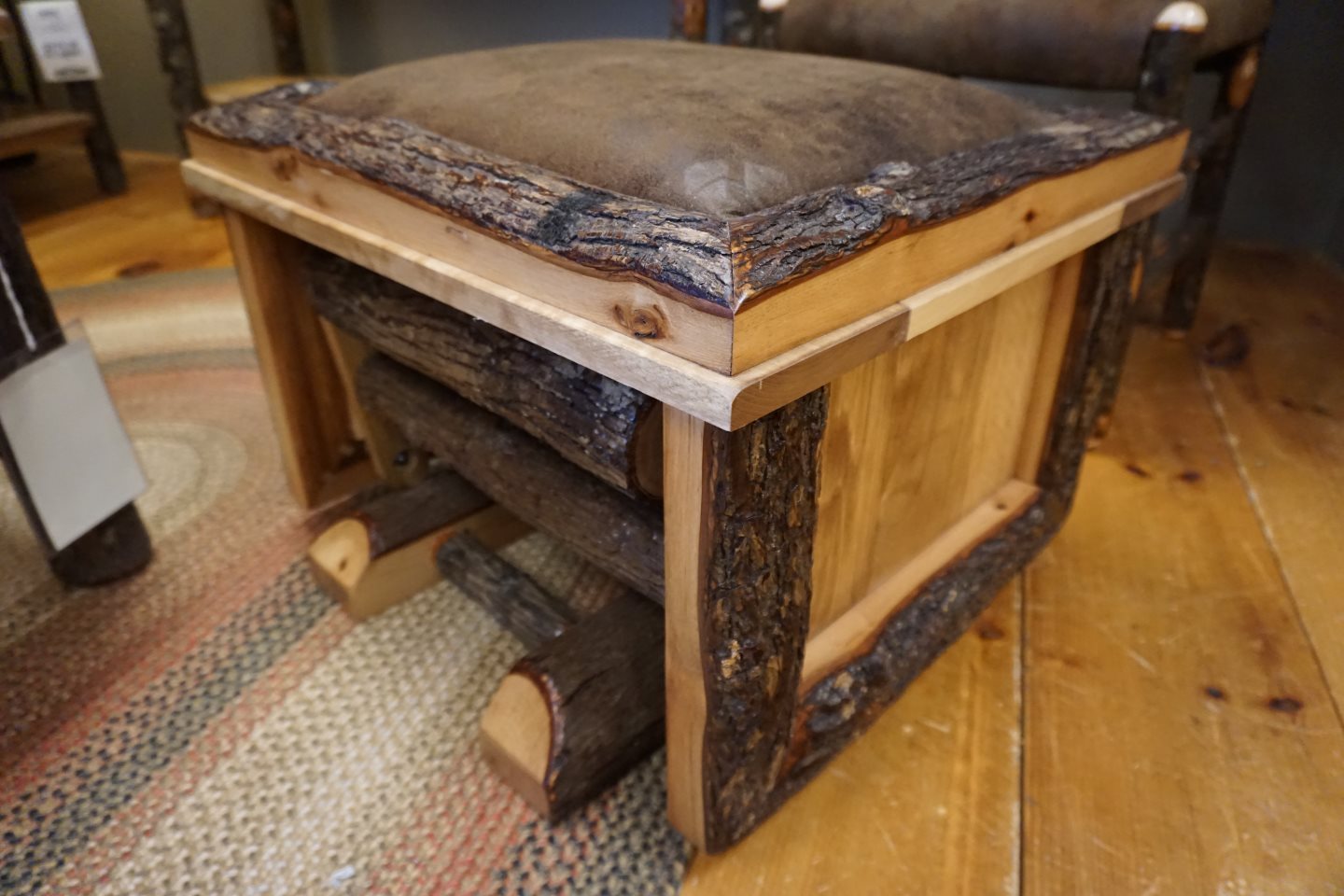 Rustic Log Furniture - Glider Ottoman