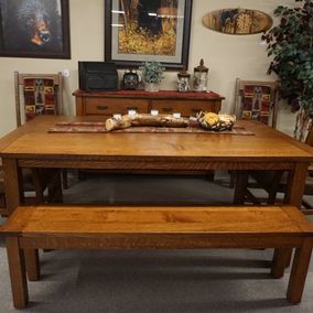 Cornerstone Wood - Amish - Western Plank Dining Table & Chairs
