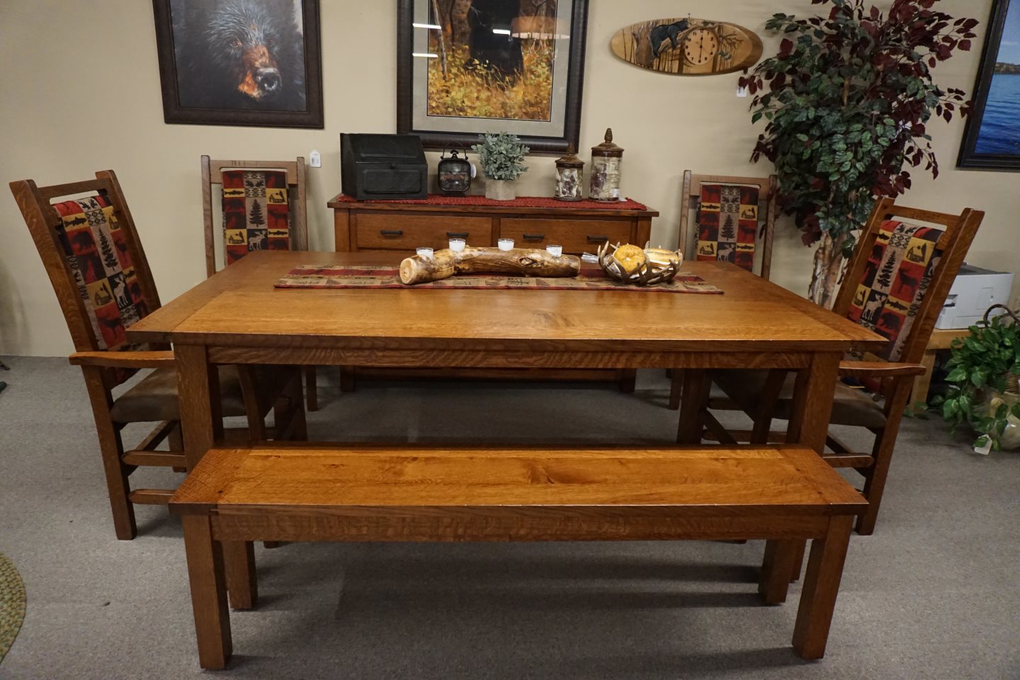 Cornerstone Wood - Amish - Western Plank Dining Table & Chairs