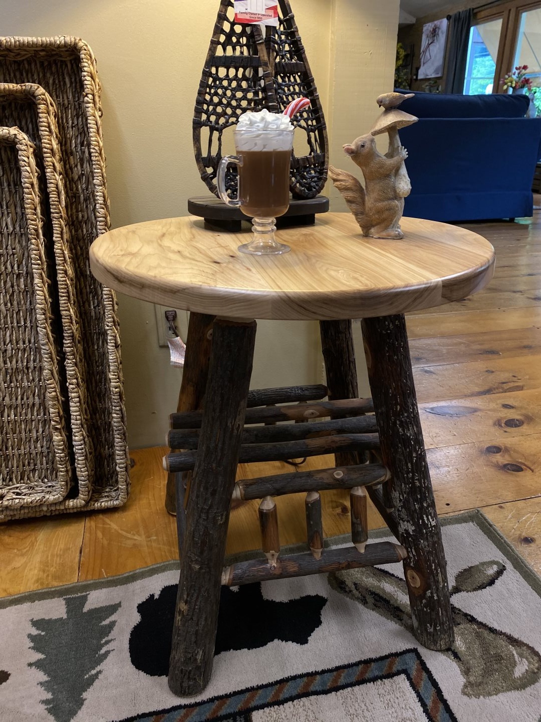 Amish - Hickory Round Accent Table