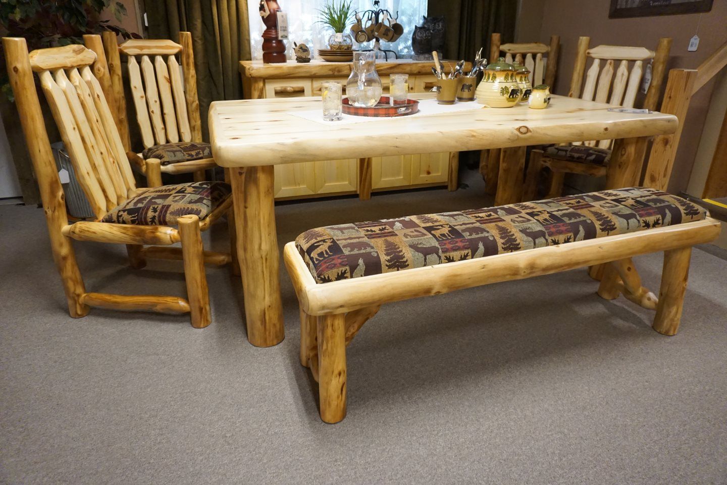 Green Mountain Furniture Ossi Us, Hickory Log Dining Chairs