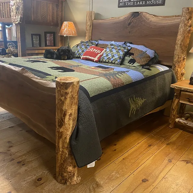 Amish Walnut Slab Bed