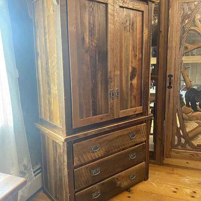 Amish Reclaimed Oak Armoire Western Deluxe