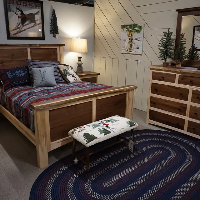 Amish - Hogback - Live Edge Collection Wormy Maple & Walnut Bedroom