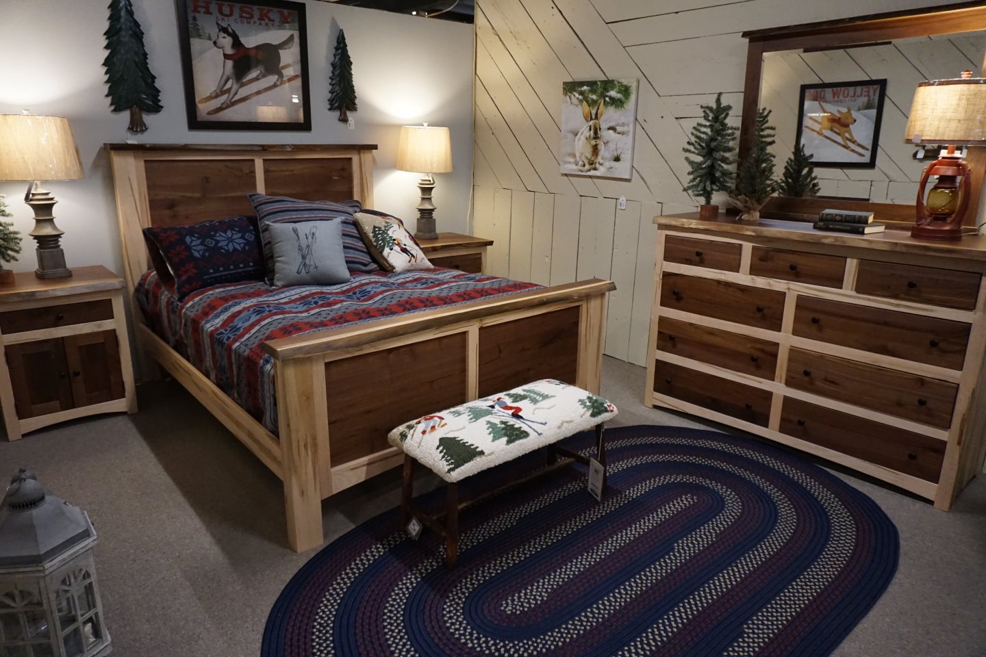Amish - Hogback - Live Edge Collection Wormy Maple & Walnut Bedroom