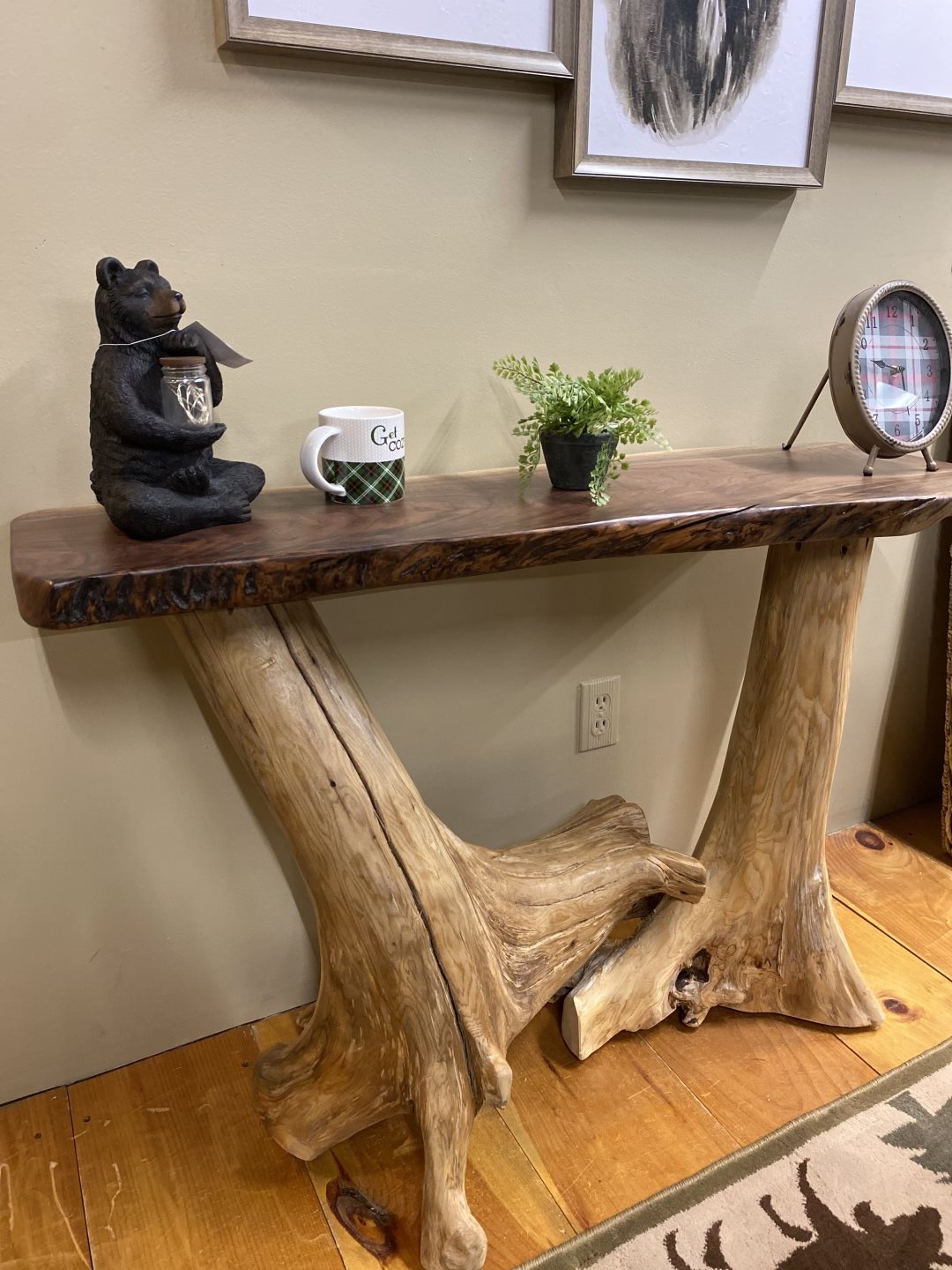 Amish - Live Edge Walnut on Cedar Stump Occasional Tables