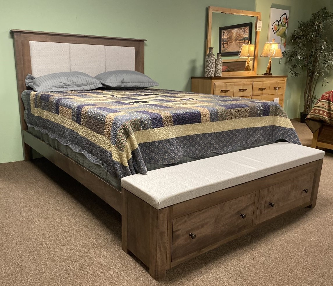Daniels Amish Upholstered Manchester Bed Storage
