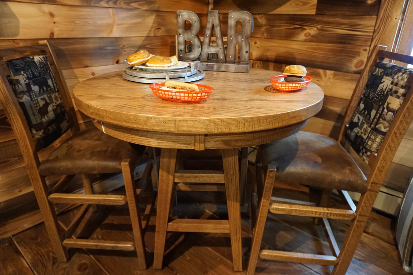 Cornerstone Wood - Amish - 42" Round Pub Table & Counter Stools