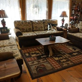J Furniture Sofa - Amish Walnut & Cedar Occasional Tables