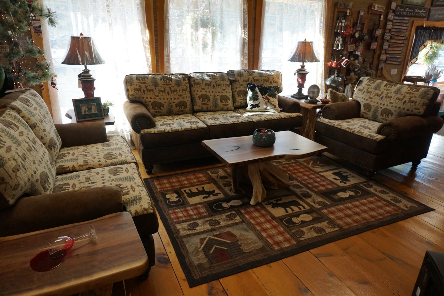 J Furniture Sofa - Amish Walnut & Cedar Occasional Tables