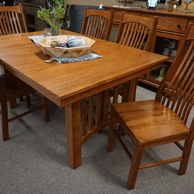 A'America - Laurelhurst Collection - Trestle Leg Table & Slatback Side Chairs