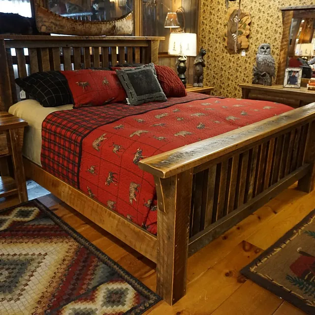 Mast Rustic - Amish - Western Deluxe Reclaimed Oak Bedroom