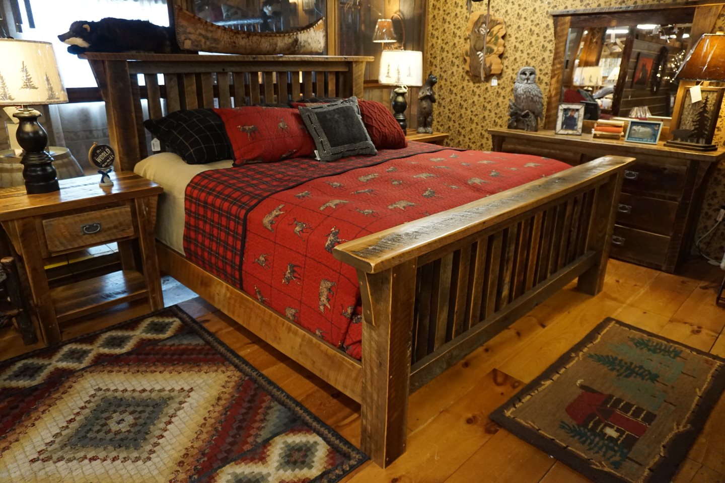 Mast Rustic - Amish - Western Deluxe Reclaimed Oak Bedroom
