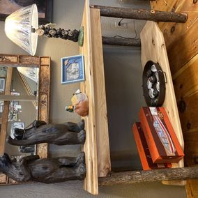 Amish - Hickory Sofa Table w/Shelf Base