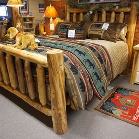 Rustic Log Furniture Corral Bed 