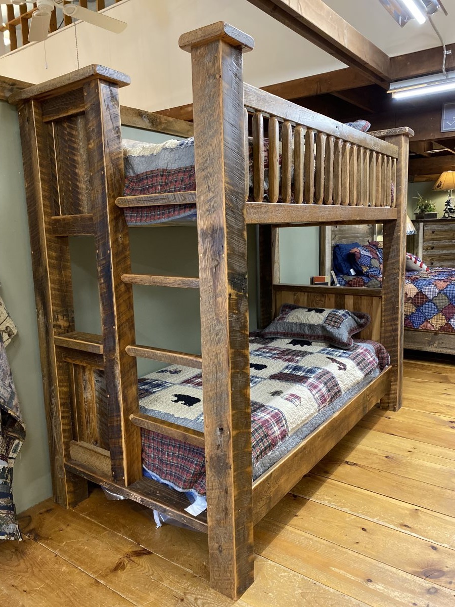 Amish - Reclaimed Oak Twin over Twin Bunkbed