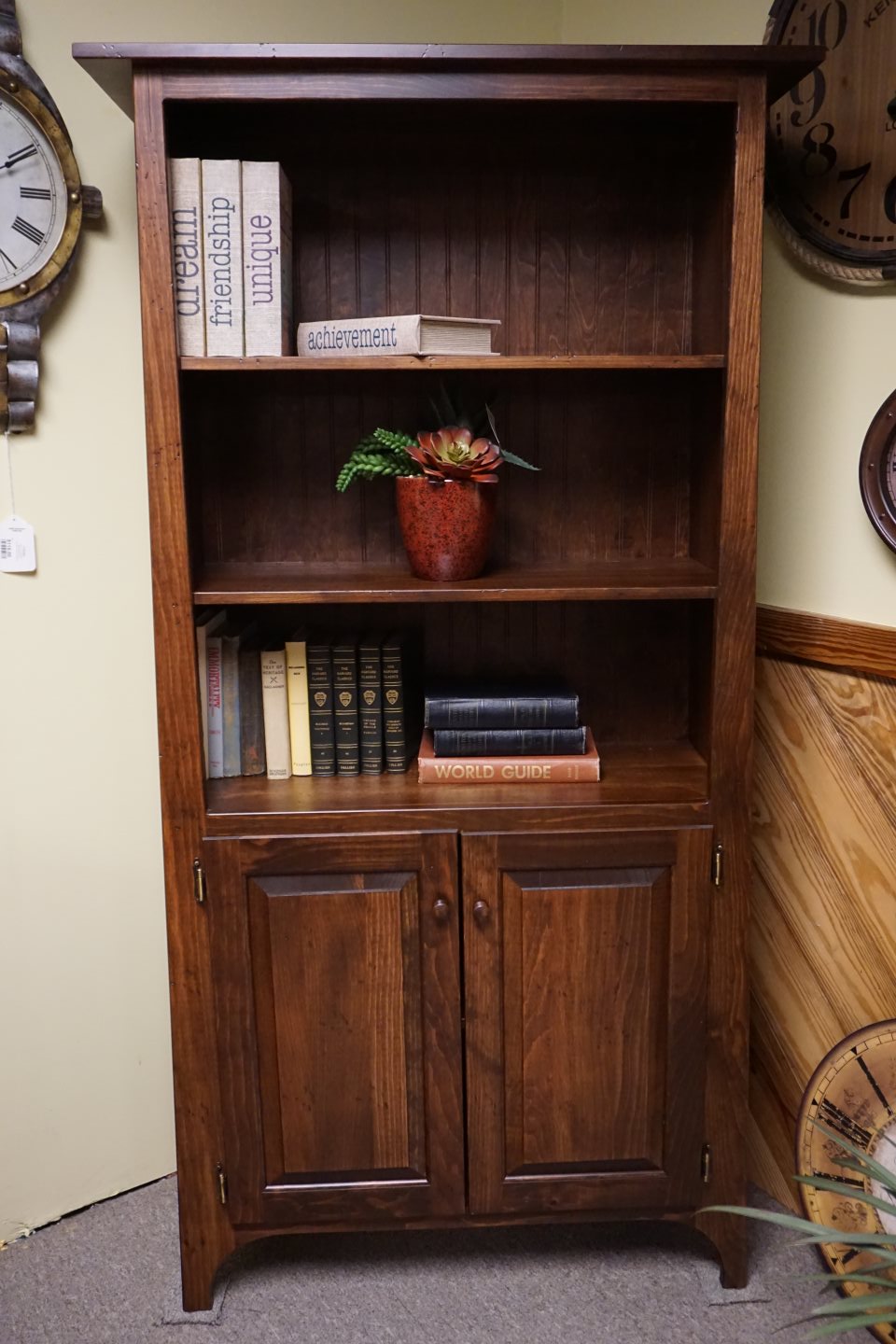 Fighting Creek - Amish -Two Door Slant Top Bookshelf